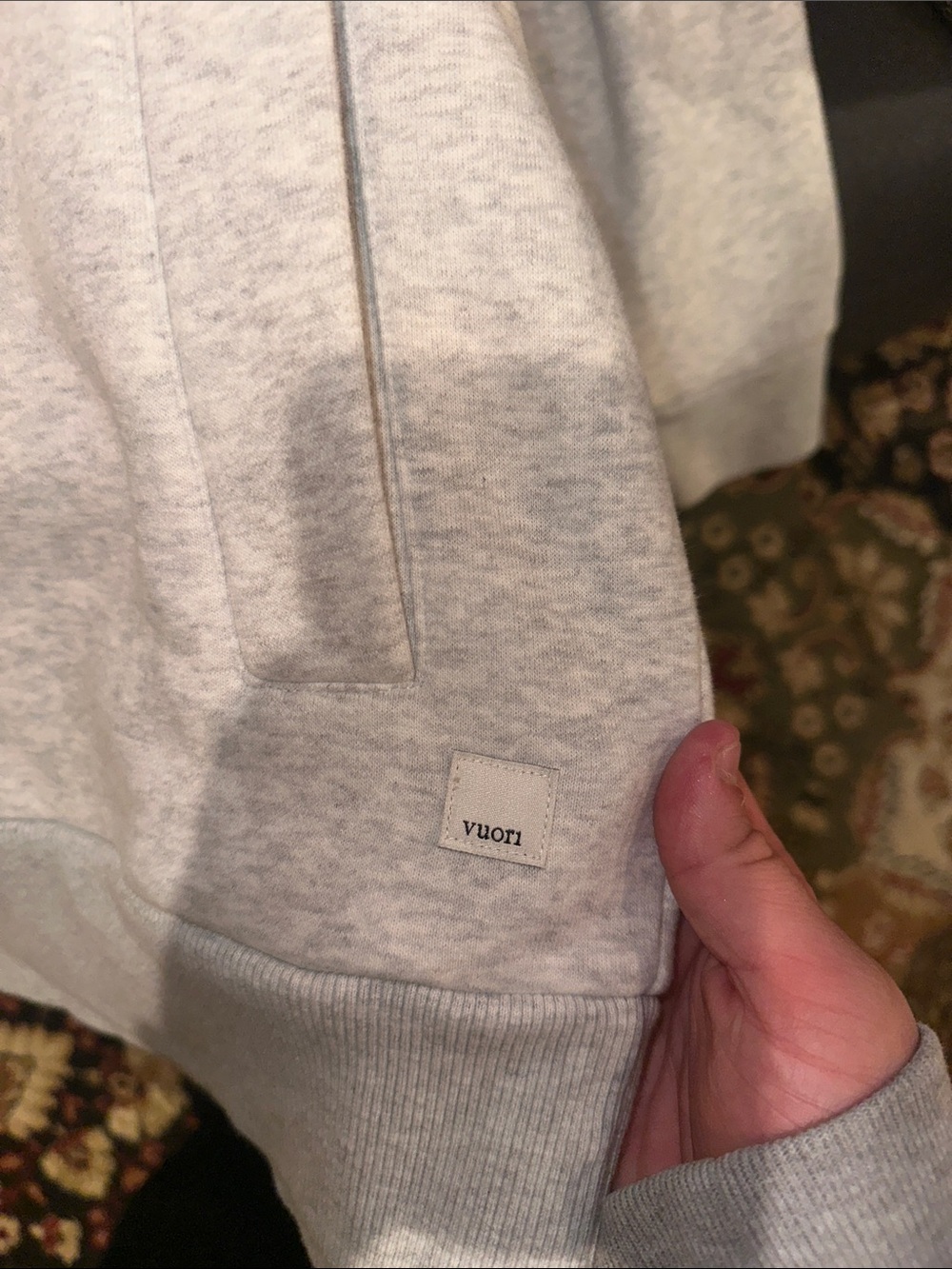 Vuori Restore Hoodie :Pale Grey Heather - Picture 3 of 4